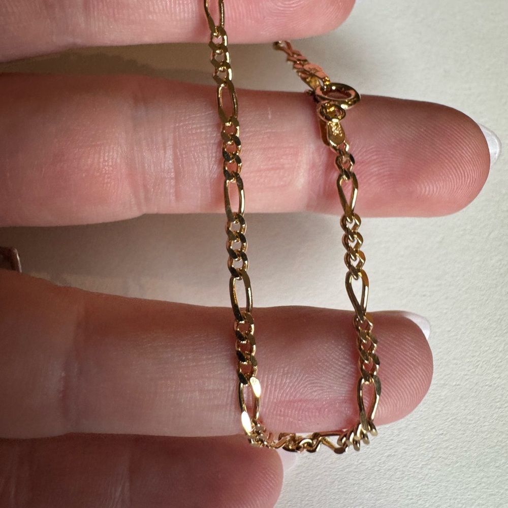Sterling Silver Gold Plated Bracelet 7" Wrist 2.9g